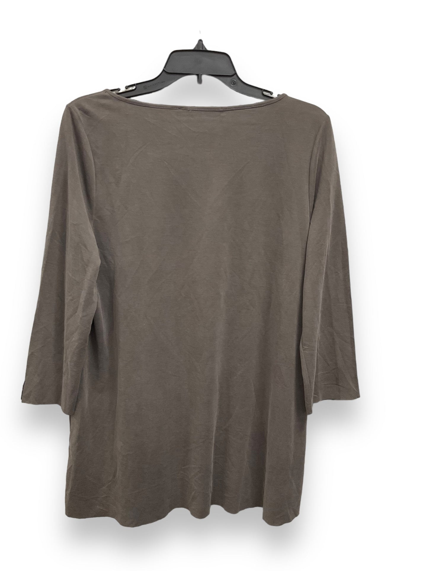 Top Long Sleeve By Three Dots In Taupe, Size: L