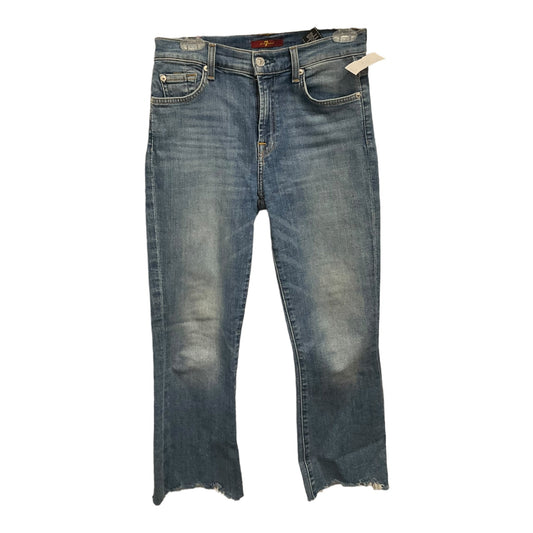 Jeans Cropped By 7 For All Mankind In Blue Denim, Size: 4