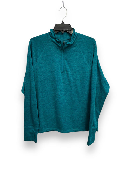 Athletic Top Long Sleeve Collar By Ideology In Teal, Size: Xl