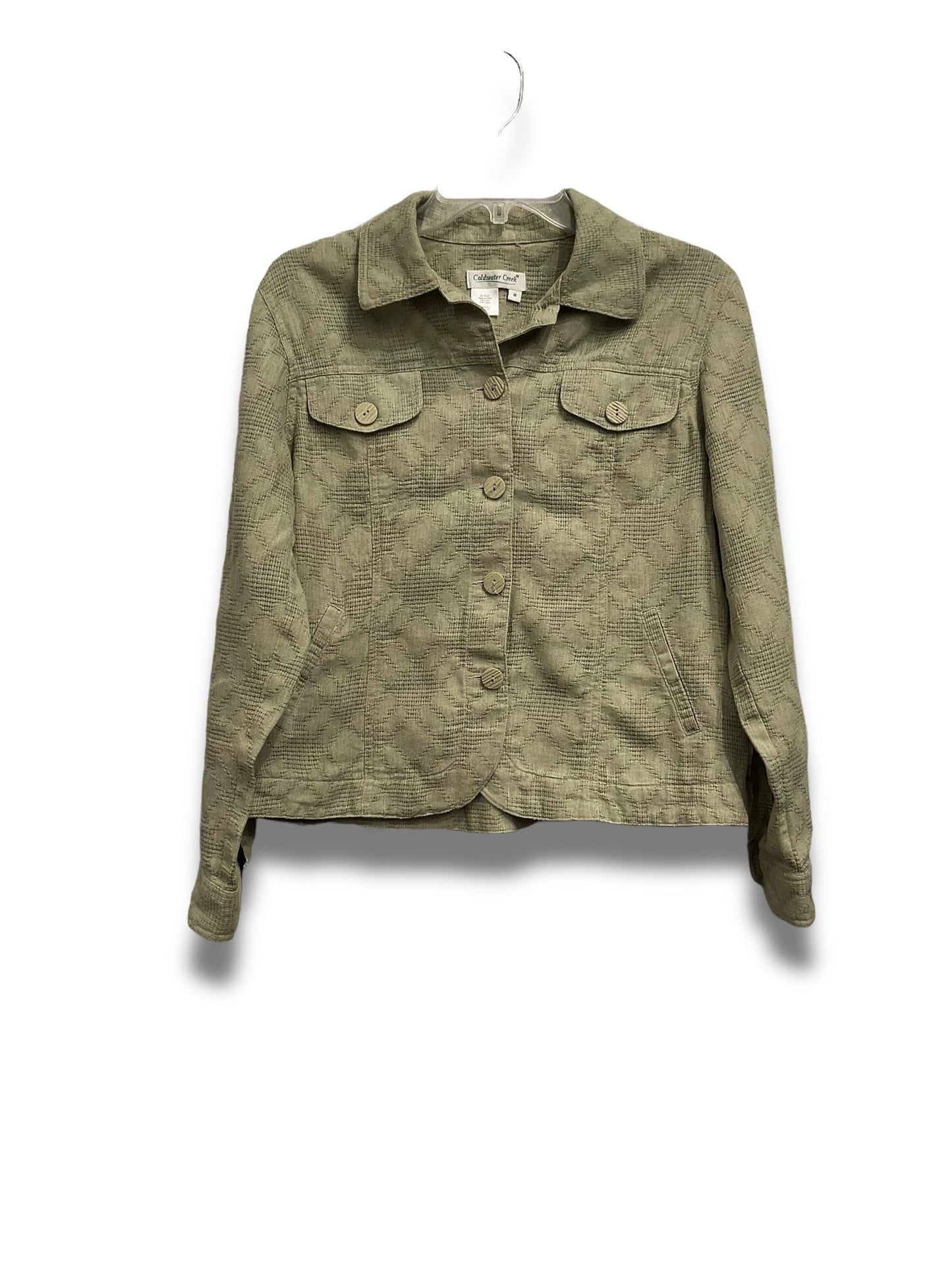 Jacket Shirt By Coldwater Creek In Green, Size: M