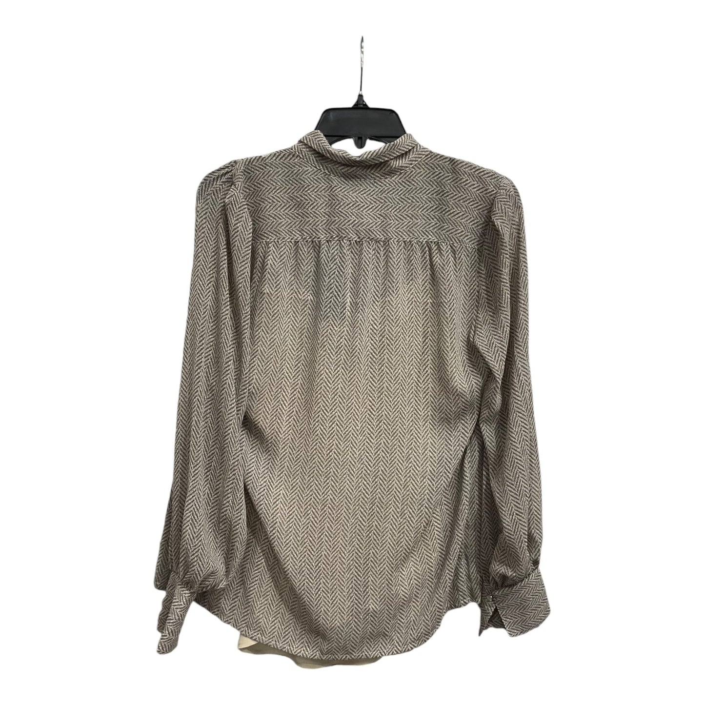 Blouse Long Sleeve By Lauren By Ralph Lauren In Grey, Size: M