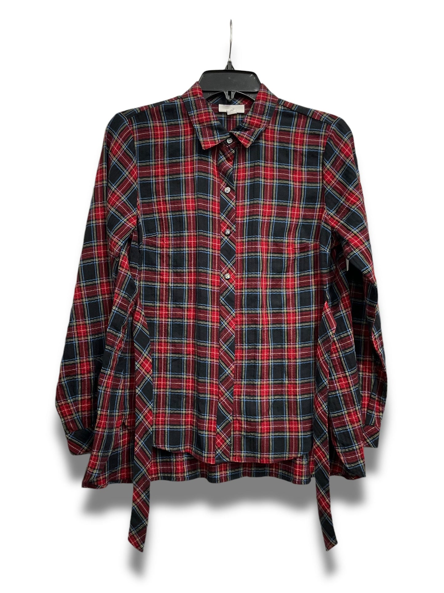 Top Long Sleeve By J. Crew In Plaid Pattern, Size: Xsp