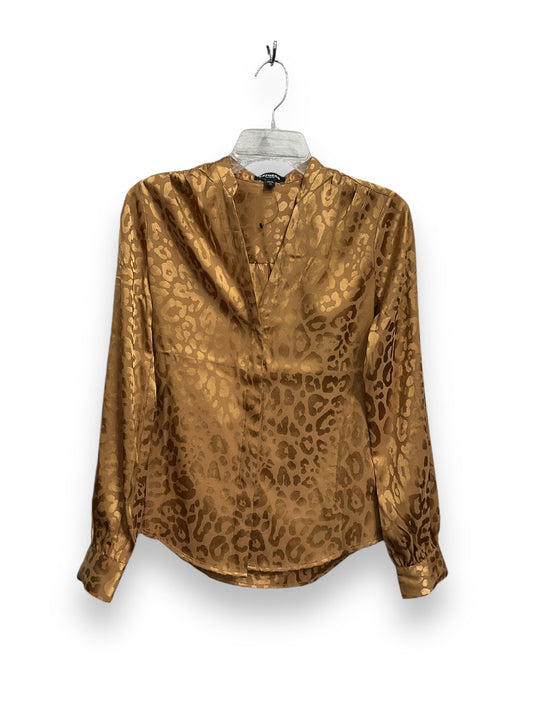 Blouse Long Sleeve By Express In Animal Print, Size: Xs