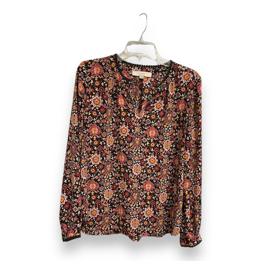 Blouse Long Sleeve By Loft In Floral Print, Size: Xs