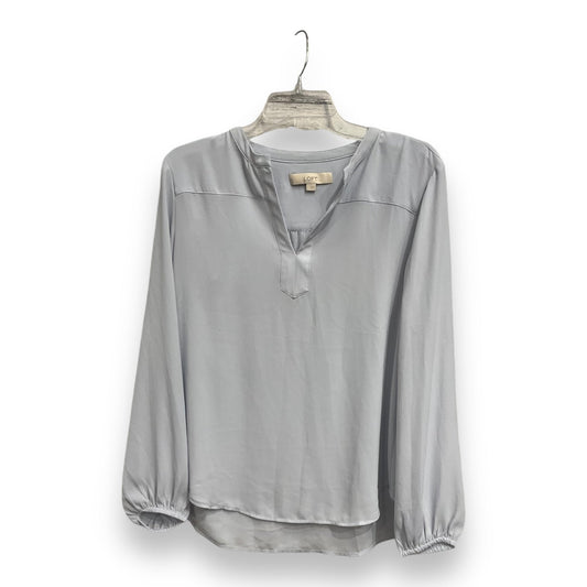 Blouse Long Sleeve By Loft In Blue, Size: S