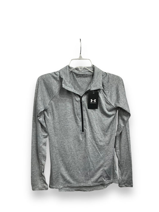 Athletic Top Long Sleeve Collar By Under Armour In Grey, Size: Xs