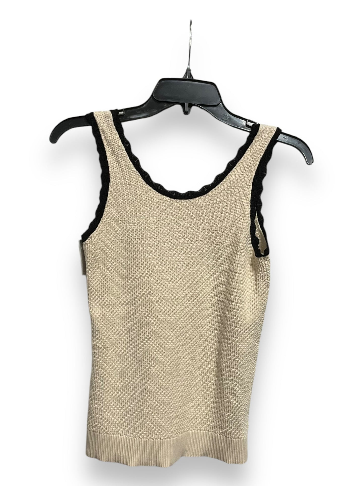 Top Sleeveless By Loft In Black & Cream, Size: S