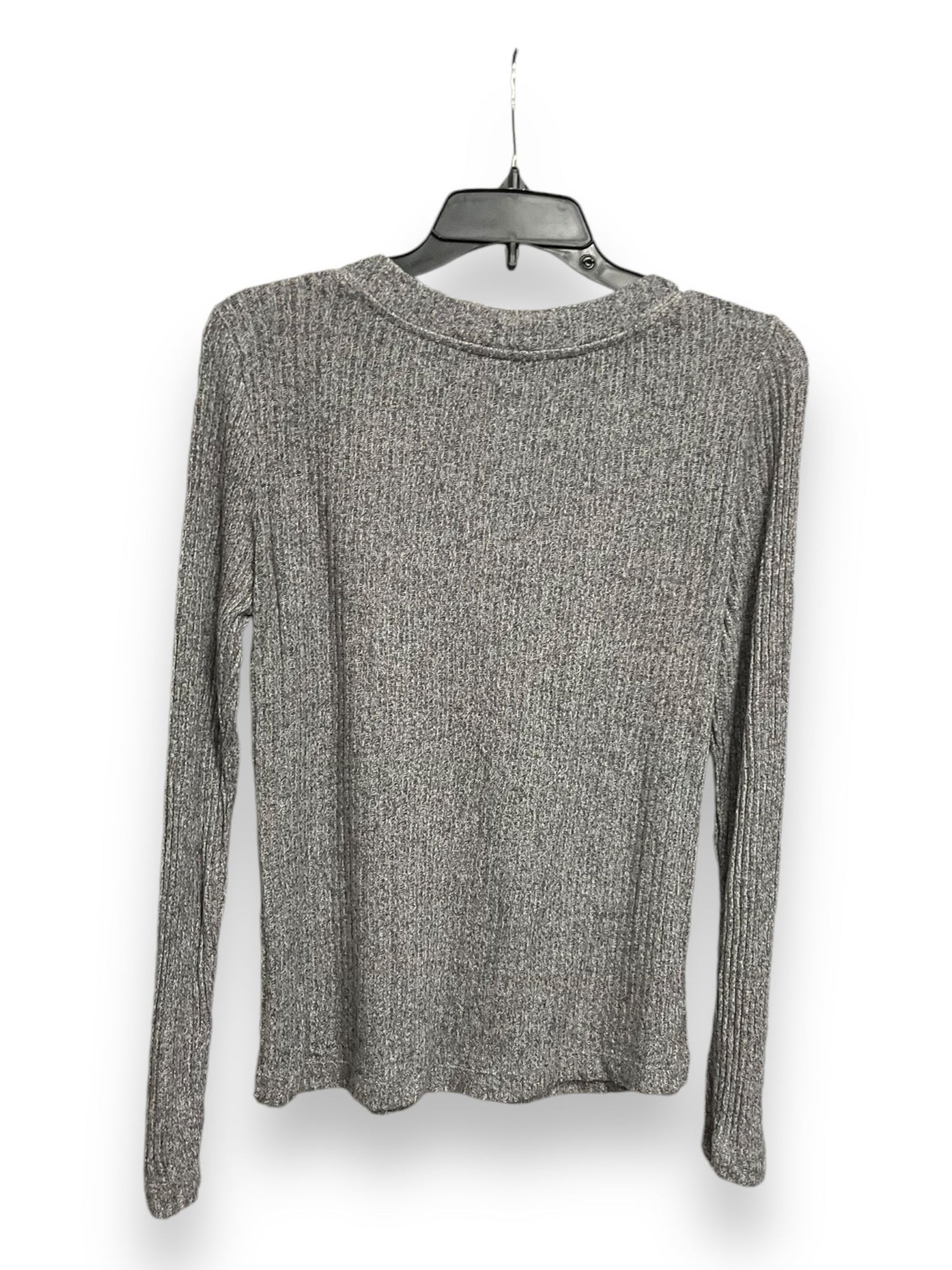 Top Long Sleeve Basic By Loft In Grey, Size: S