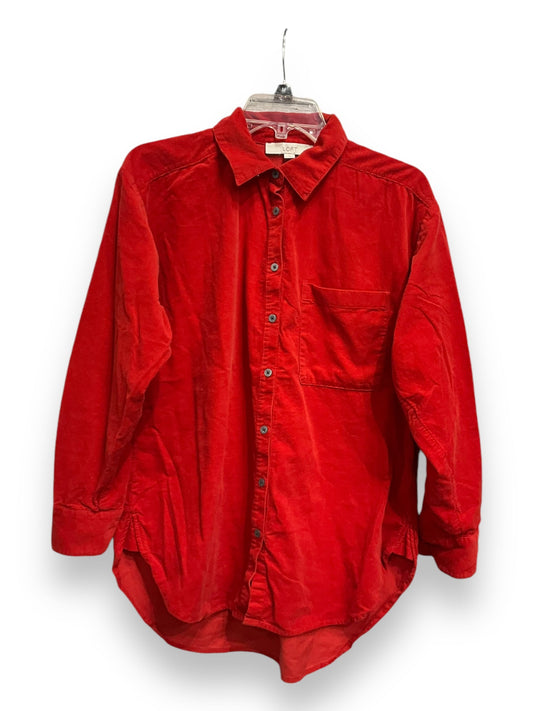 Top Long Sleeve By Loft In Red, Size: S