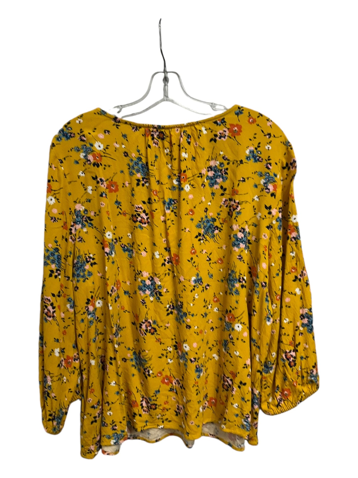 Top 3/4 Sleeve By St Johns Bay In Floral Print, Size: 1x