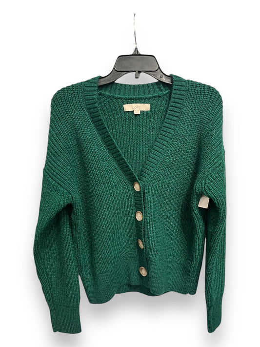 Sweater Cardigan By Loft In Green, Size: M