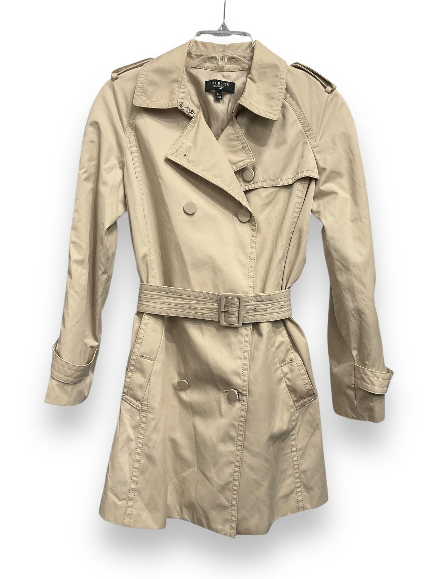 Coat Trench Coat By Talbots In Tan, Size: 8p