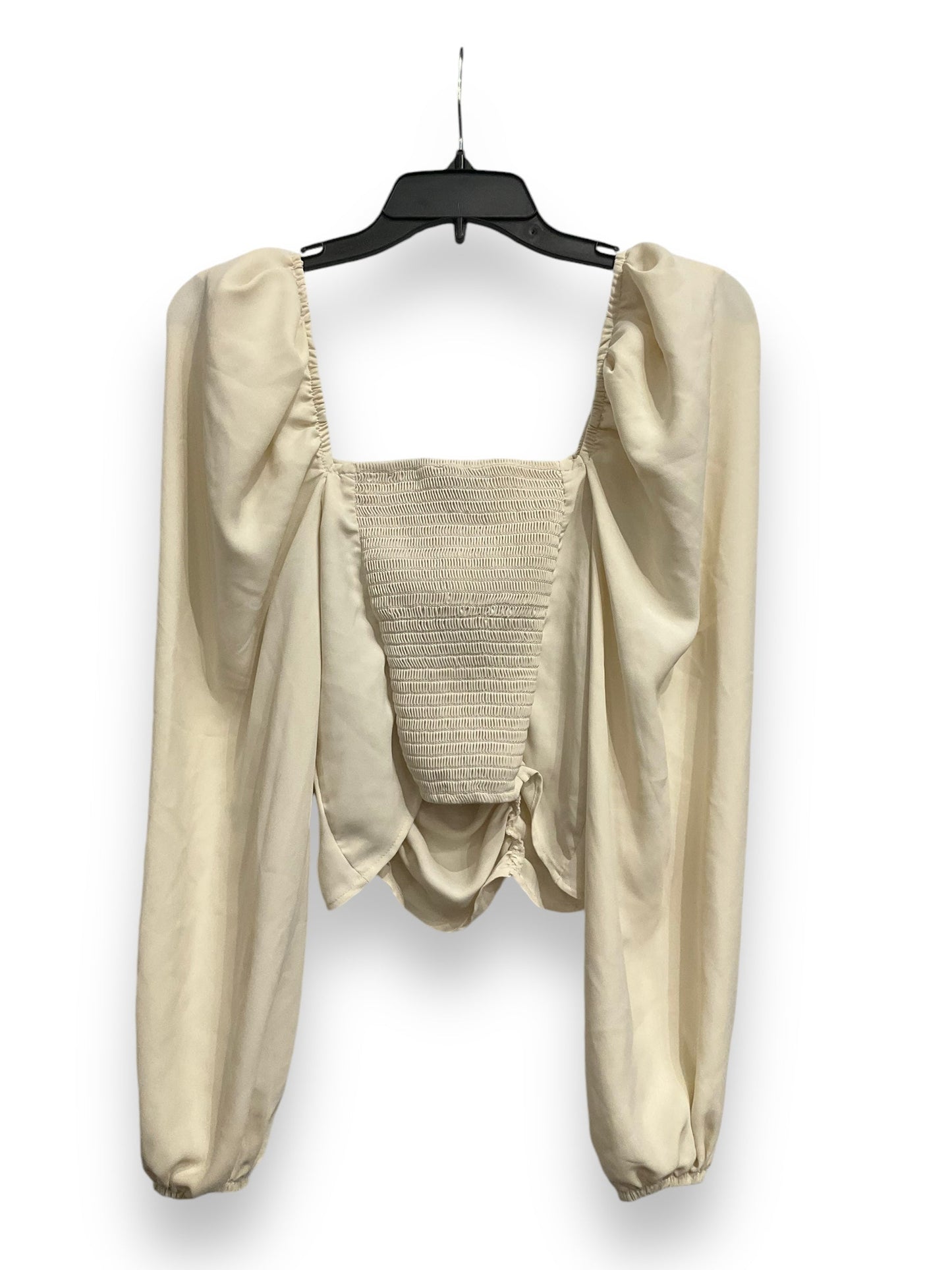 Top Long Sleeve By Express In Cream, Size: Xs