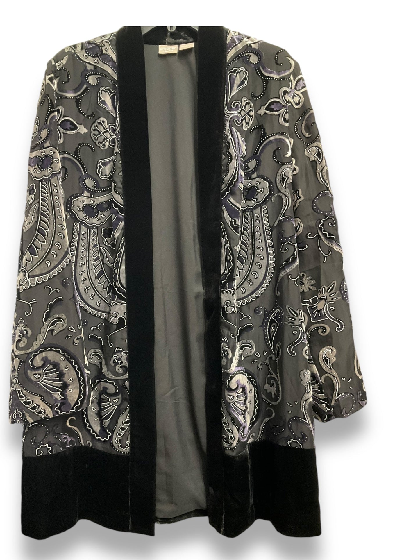 Kimono By Chicos In Black & Blue, Size: L