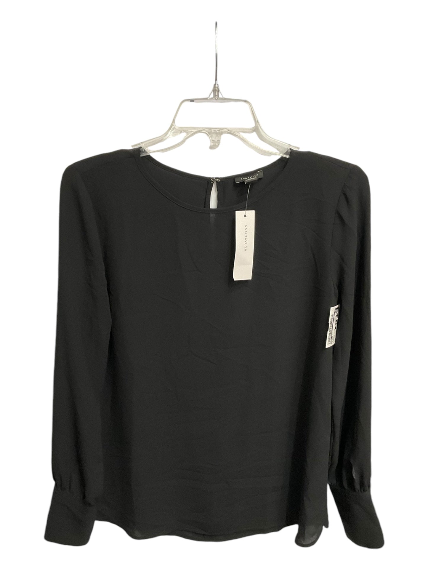 Blouse Long Sleeve By Ann Taylor In Black, Size: Xs