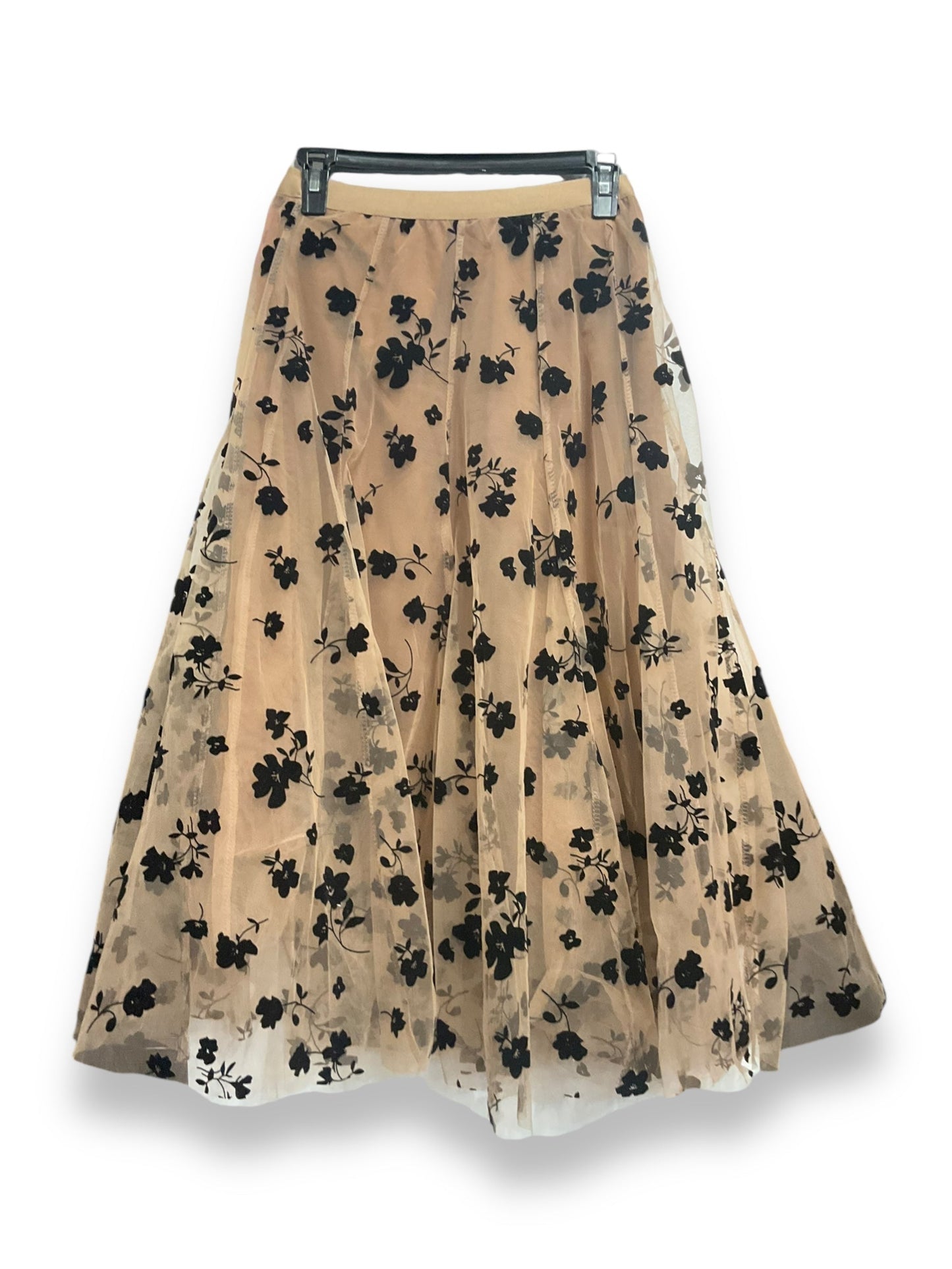 Skirt Midi By Clothes Mentor In Black & Tan, Size: S