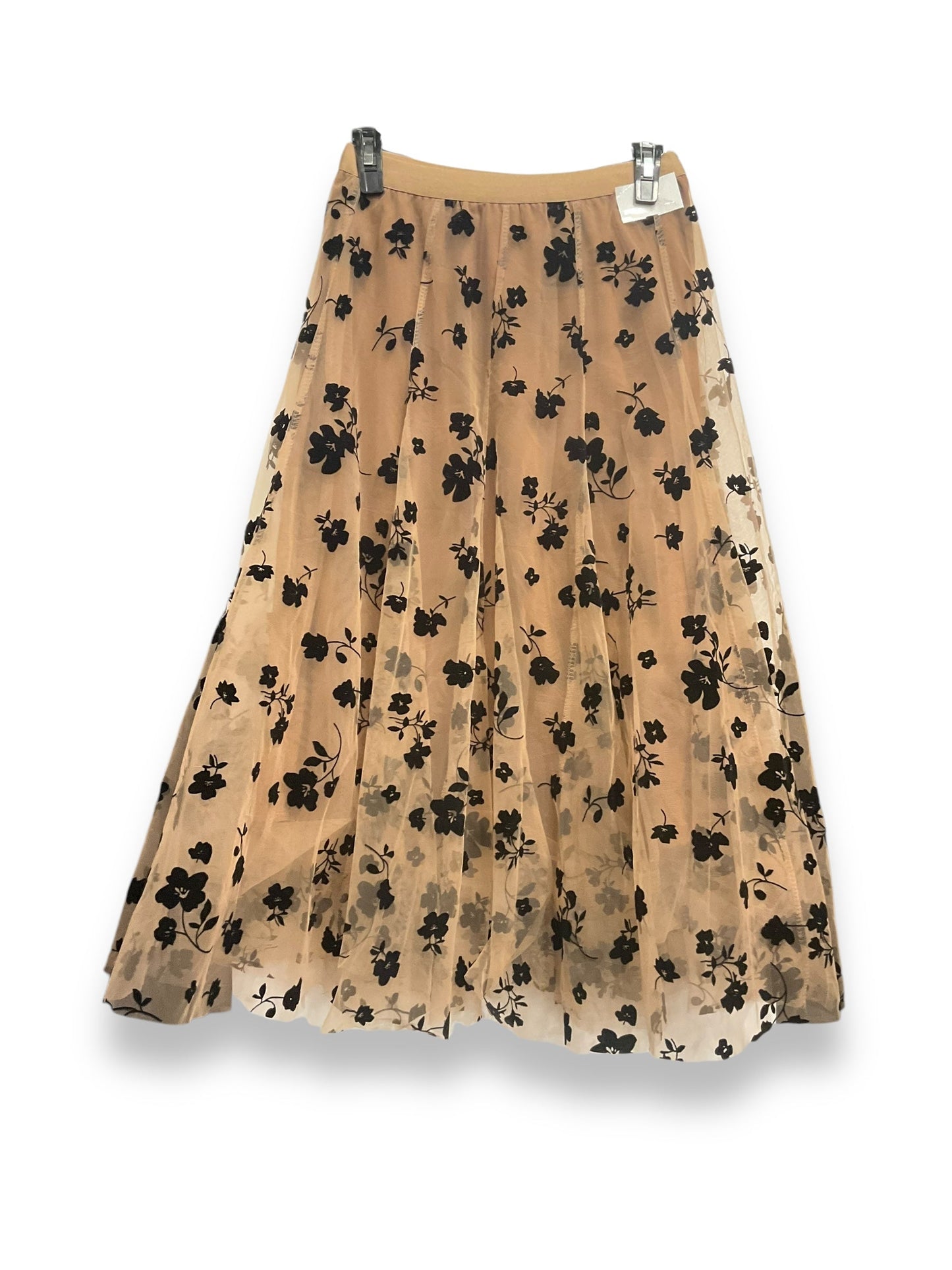 Skirt Midi By Clothes Mentor In Black & Tan, Size: S