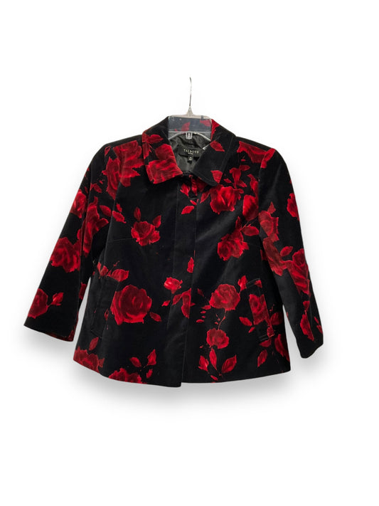 Jacket Shirt By Talbots In Black & Red, Size: 4p