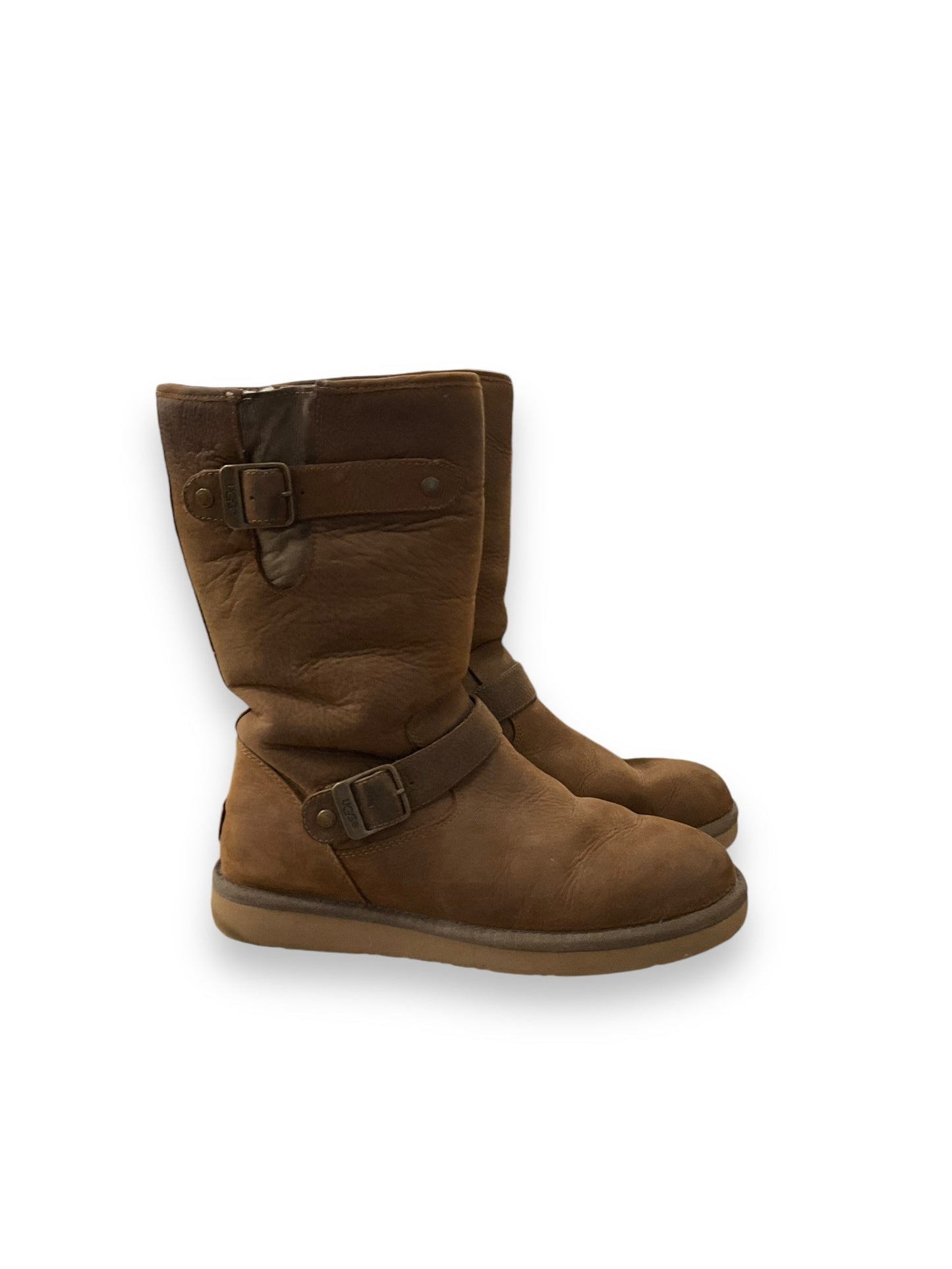 Boots Designer By Ugg In Brown, Size: 9