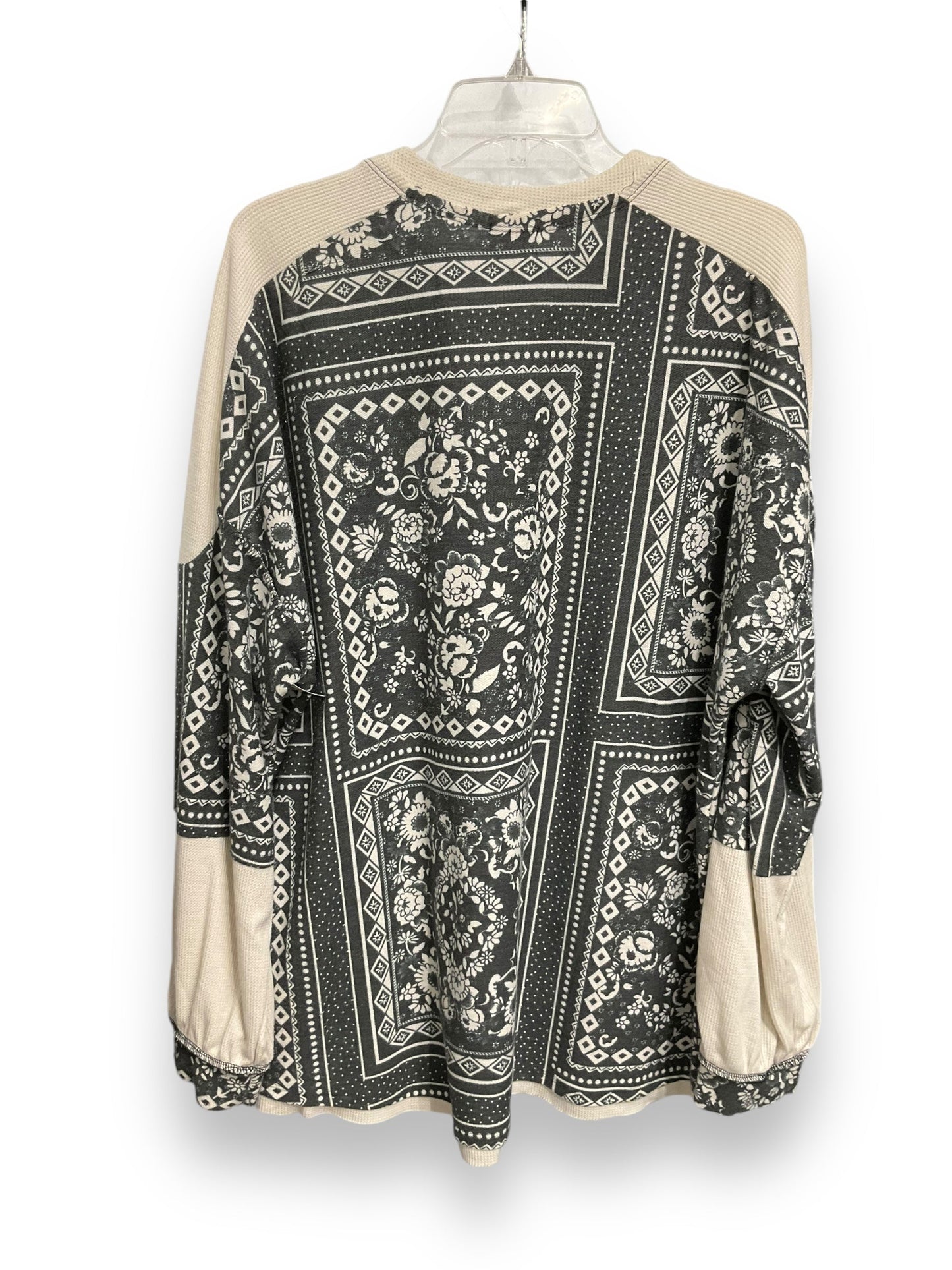 Top Long Sleeve By Bke In Black & Cream, Size: Xxl