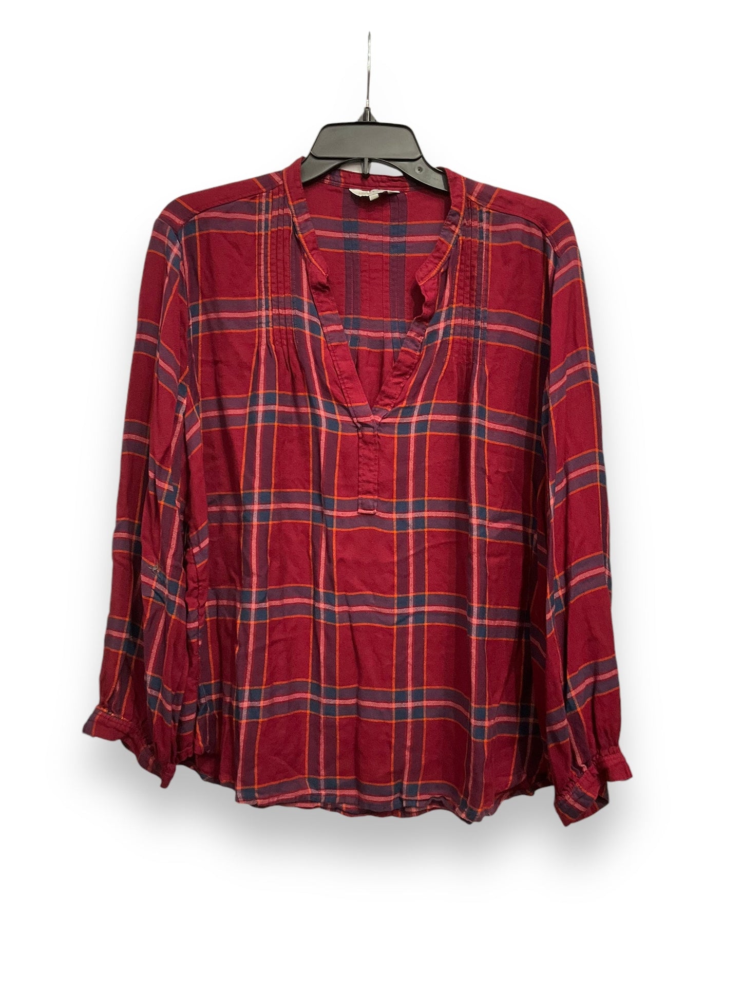 Top Long Sleeve By Lucky Brand In Plaid Pattern, Size: Xl