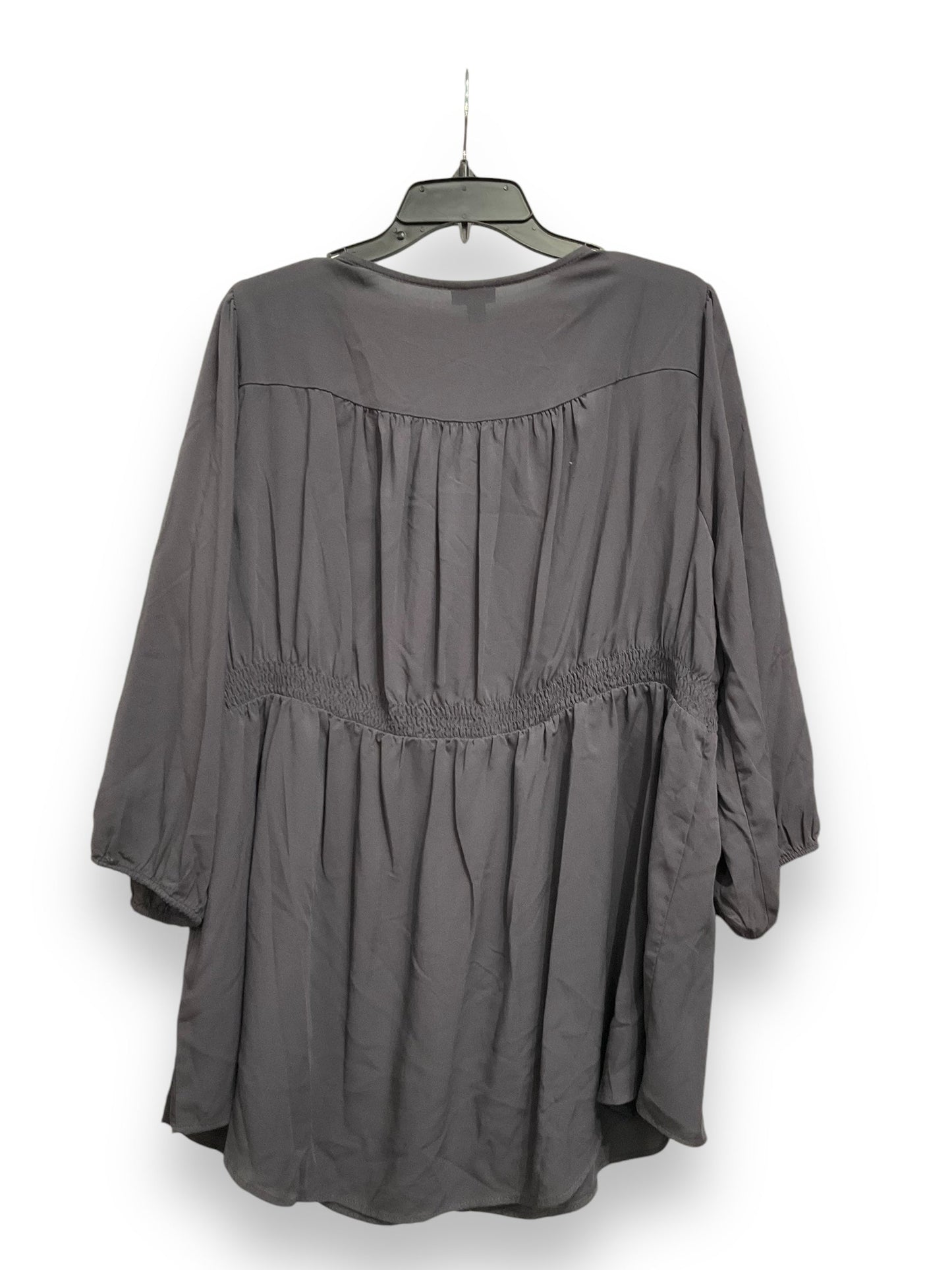 Blouse Long Sleeve By Torrid In Grey, Size: 2x