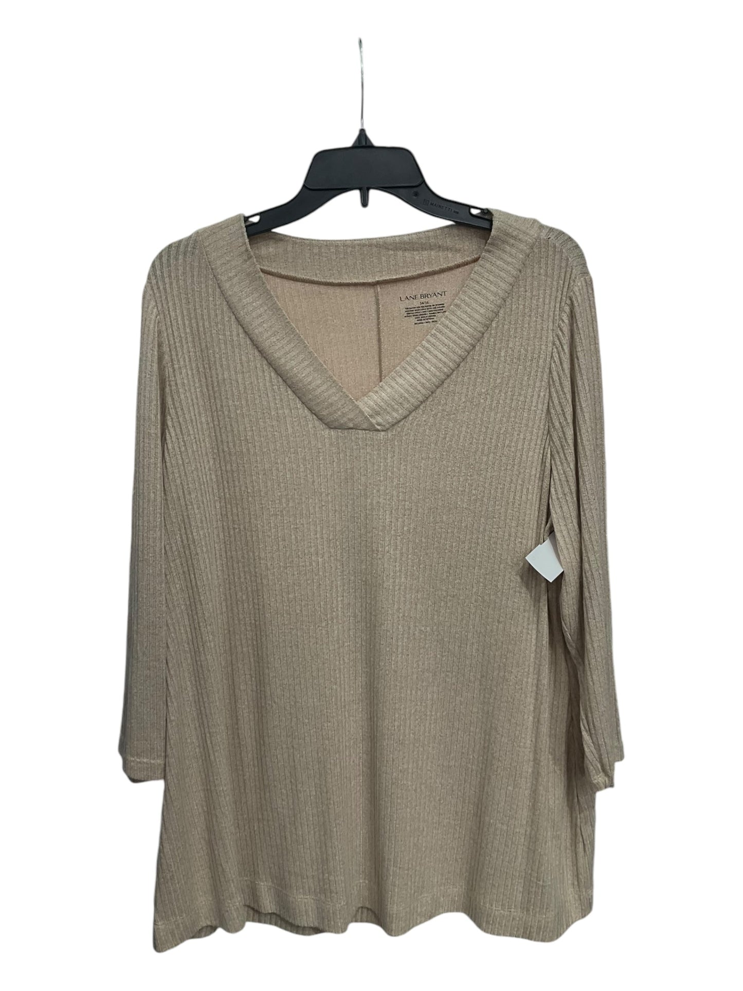 Top Long Sleeve By Lane Bryant In Cream, Size: 1x