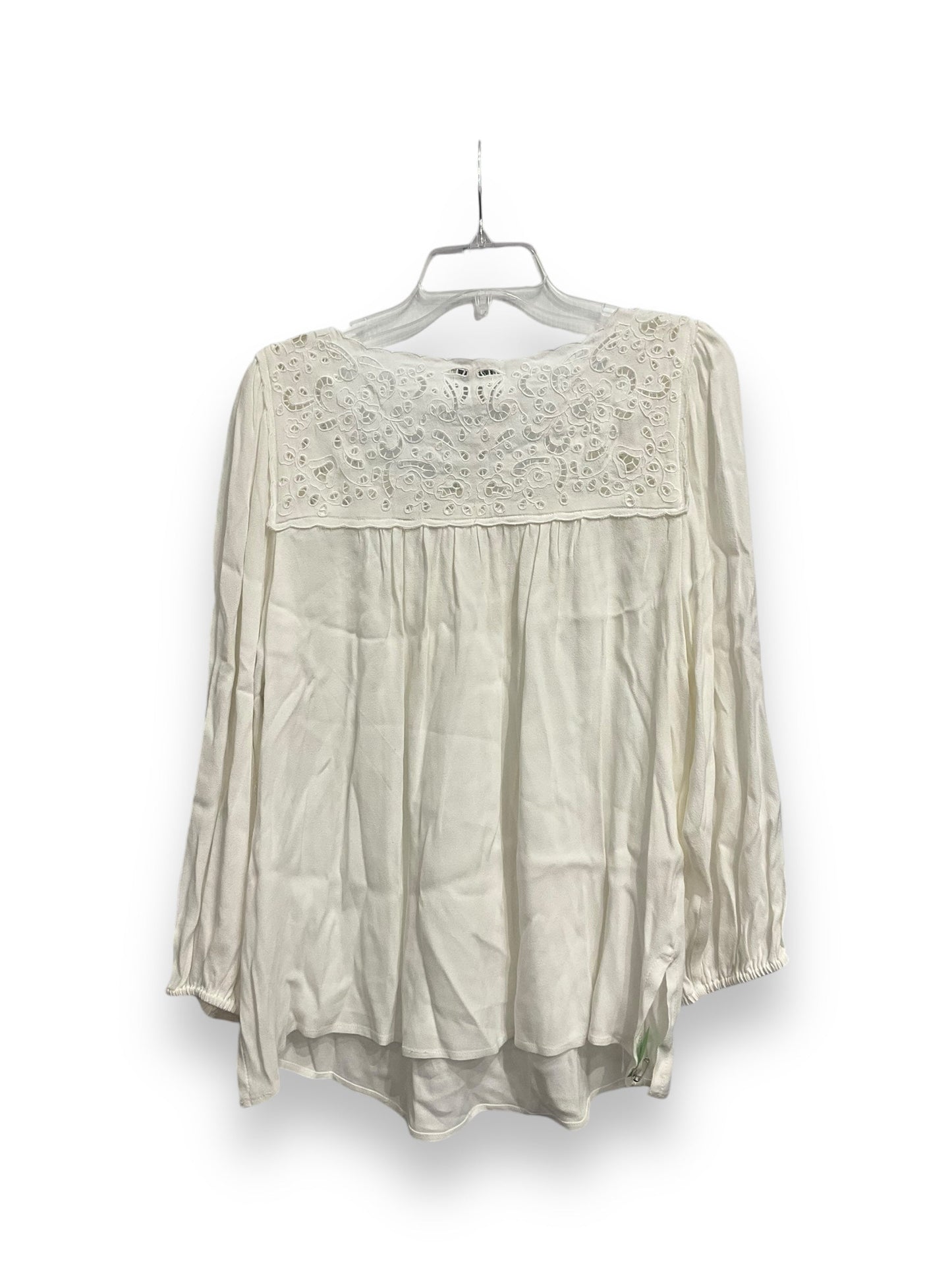 Top Long Sleeve By Joie In White, Size: L