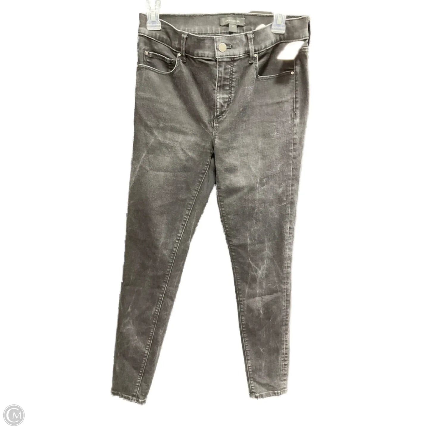 Jeans Skinny By Ann Taylor In Black Denim, Size: 4