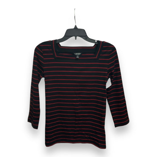 Top Long Sleeve Basic By Ralph Lauren Black Label In Striped Pattern, Size: M