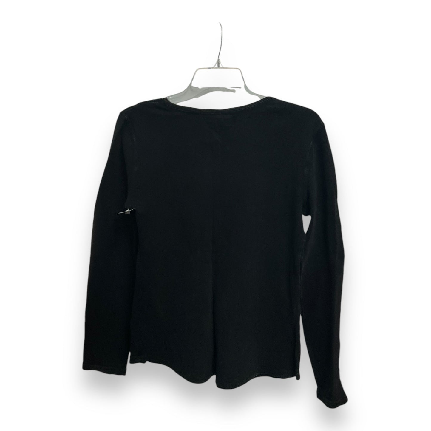 Top Long Sleeve Basic By Chaps In Black, Size: M