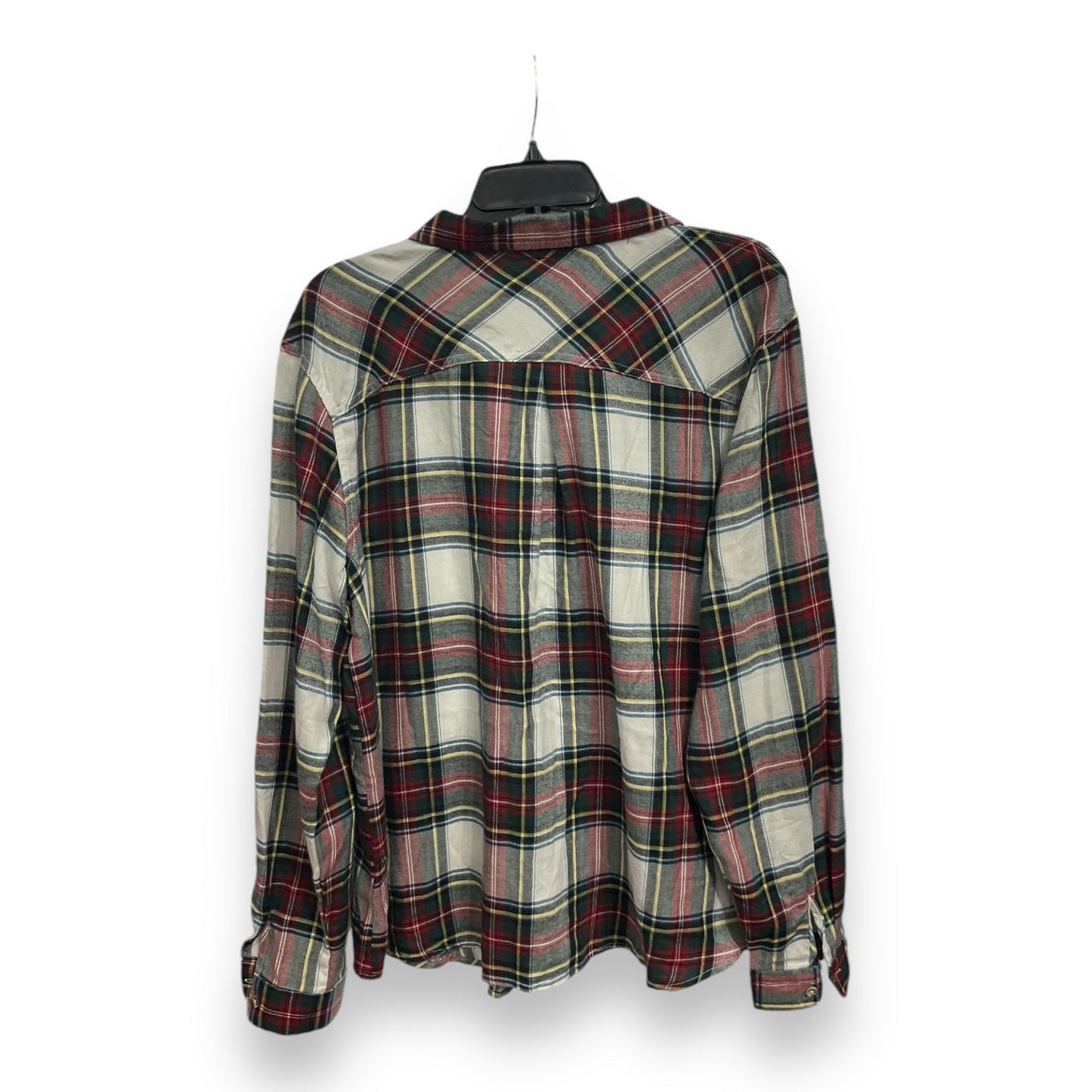 Top Long Sleeve By Maurices In Plaid Pattern, Size: Xxl