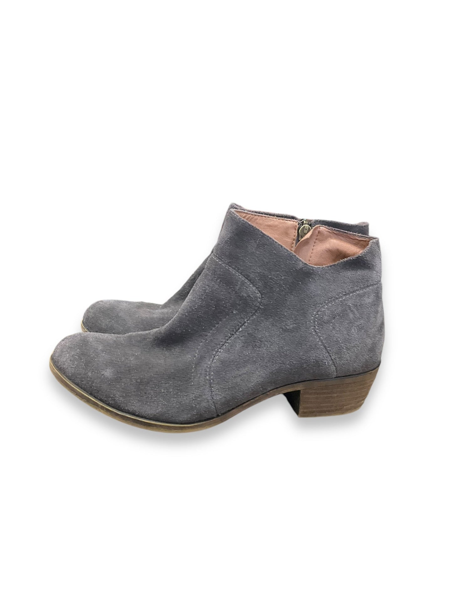 Boots Ankle Heels By Lucky Brand In Grey, Size: 9.5