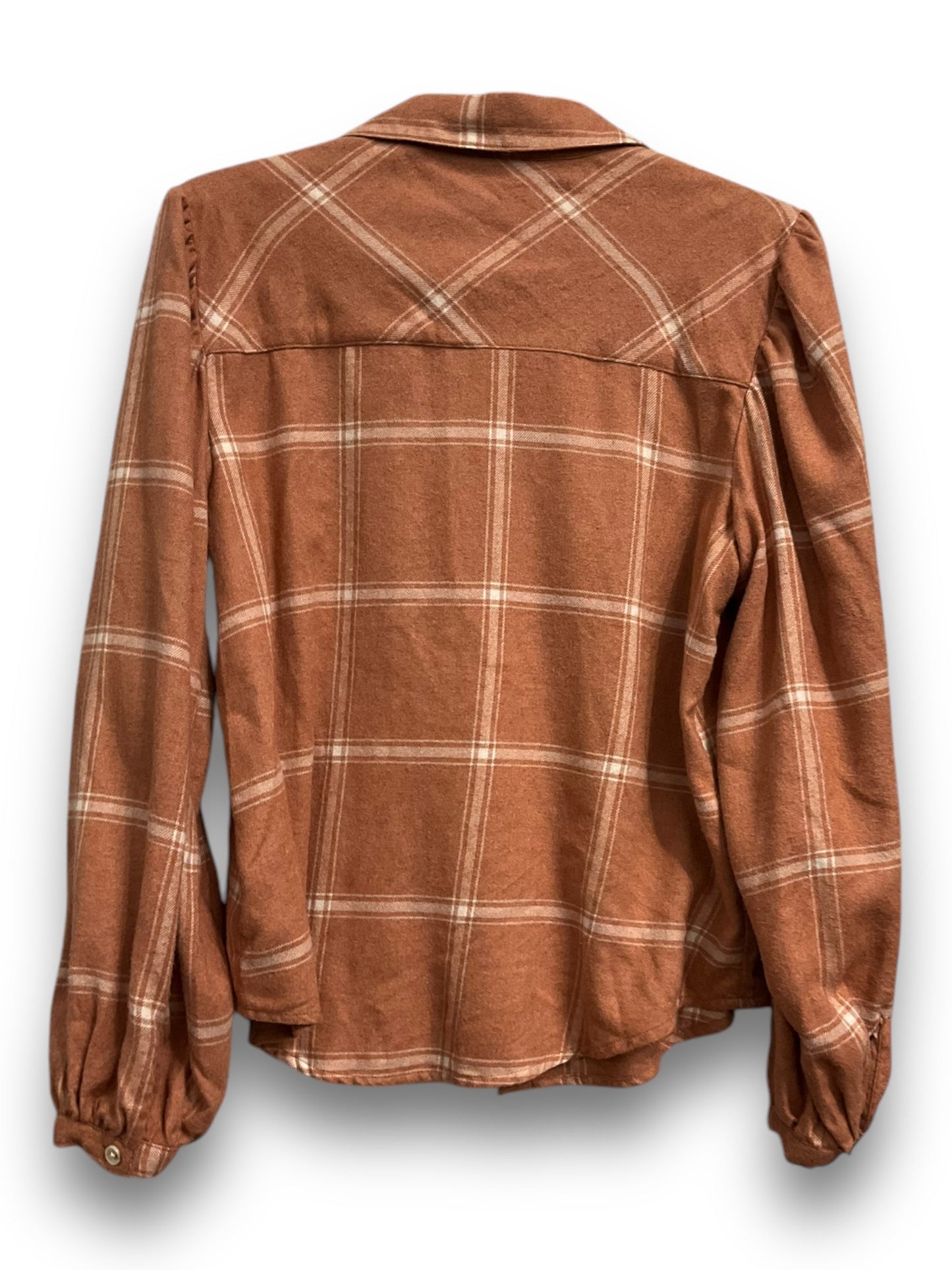 Top Long Sleeve By Z Supply In Plaid Pattern, Size: S