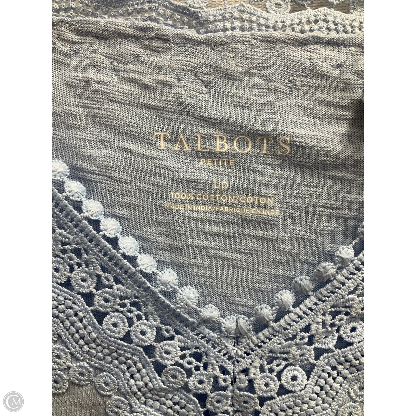 Top Short Sleeve Basic By Talbots In Blue & Brown, Size: Lp