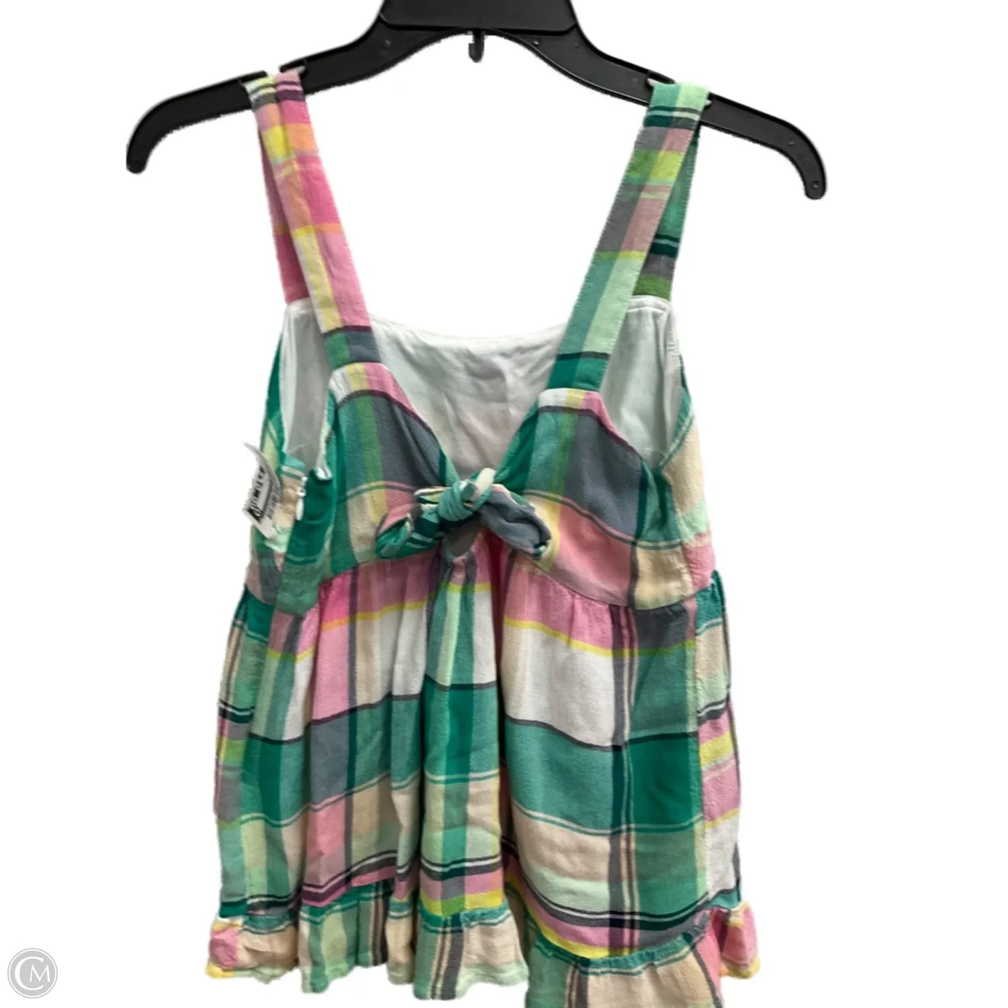 Top Sleeveless By Loft In Plaid Pattern, Size: S