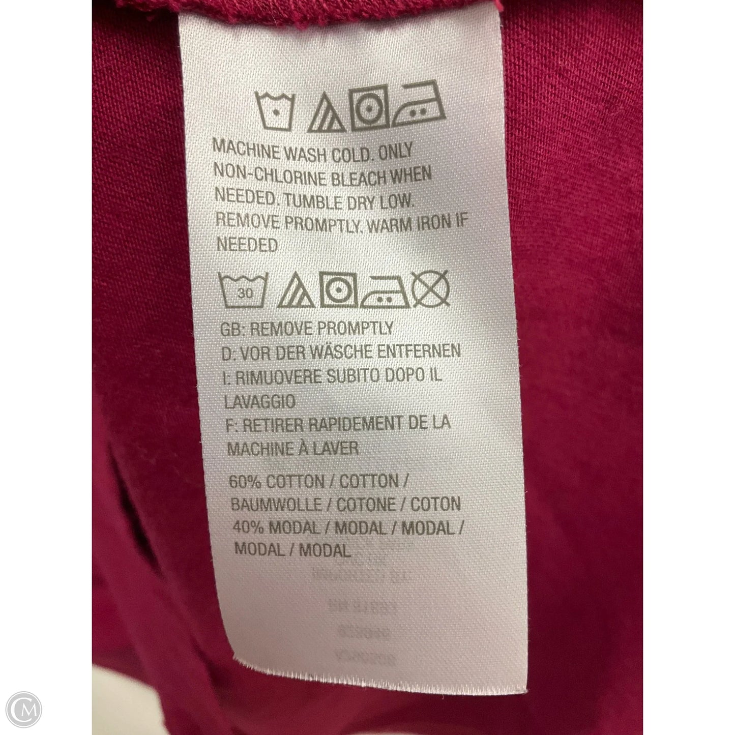 Top Short Sleeve Basic By Logo In Purple, Size: M