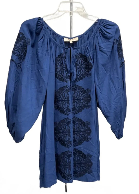 Top Short Sleeve By Solitaire In Blue, Size: M