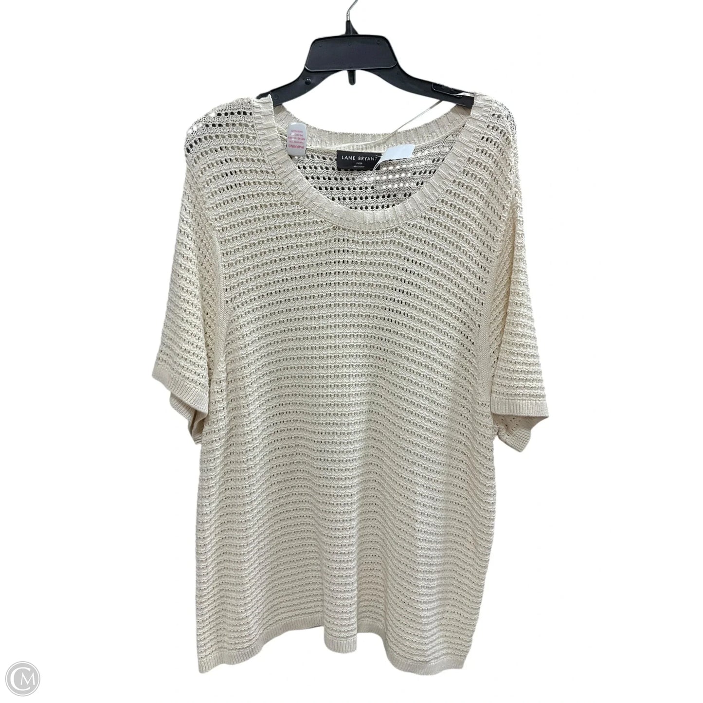 Sweater Short Sleeve By Lane Bryant In Cream, Size: 4x