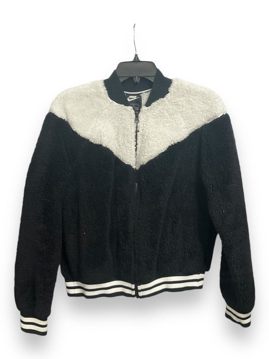 Jacket Faux Fur & Sherpa By Nike Apparel In Black & White, Size: M