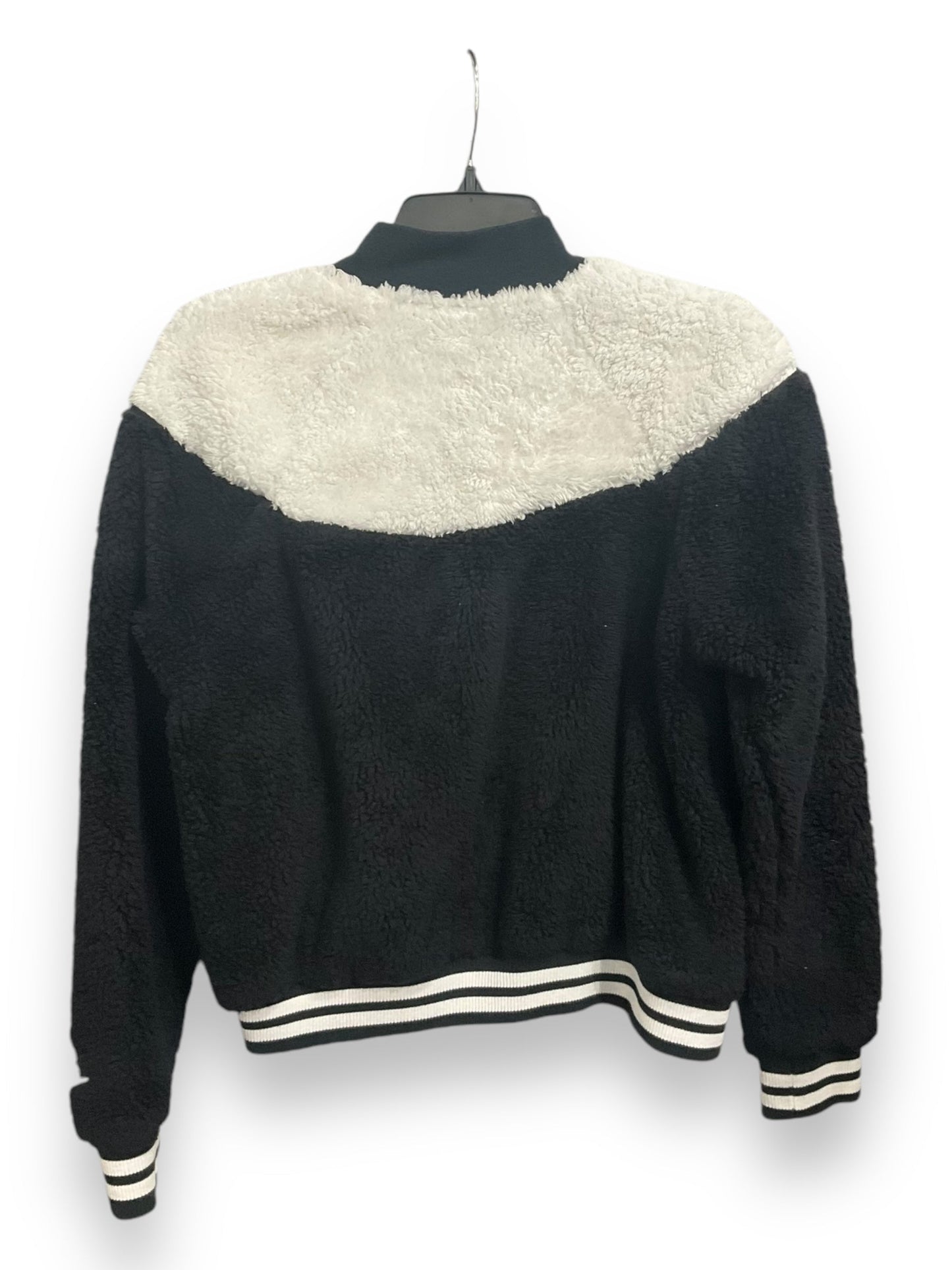 Jacket Faux Fur & Sherpa By Nike Apparel In Black & White, Size: M