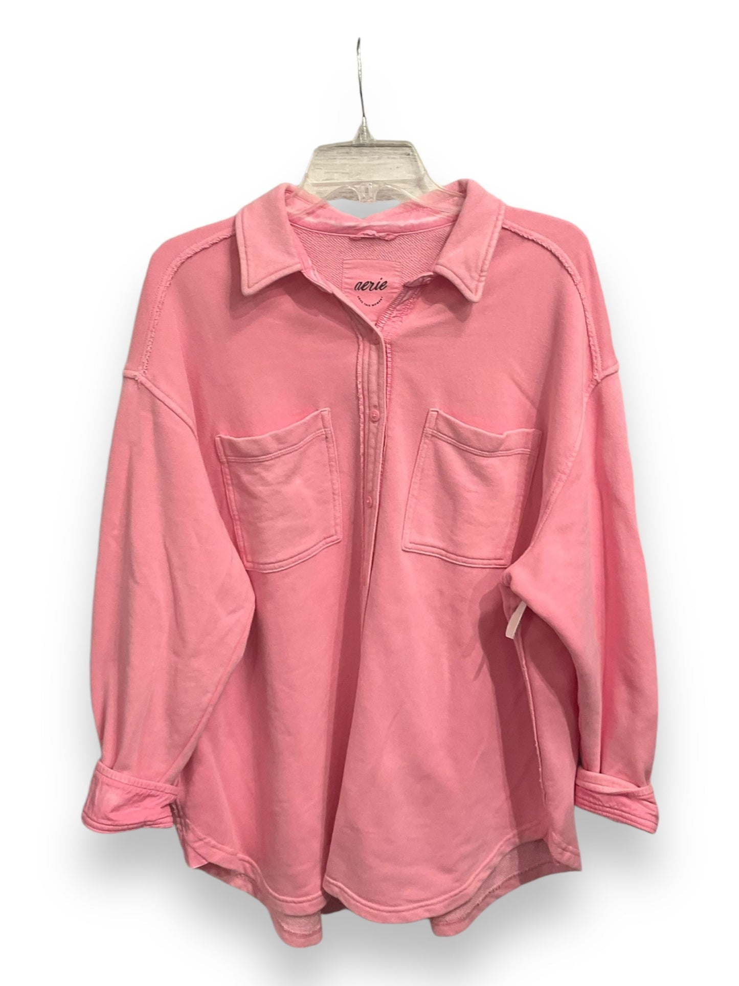 Jacket Shirt By Aerie In Pink, Size: S