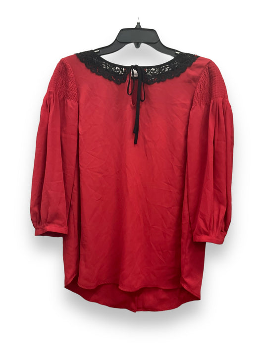 Red Top Long Sleeve Lc Lauren Conrad, Size M
