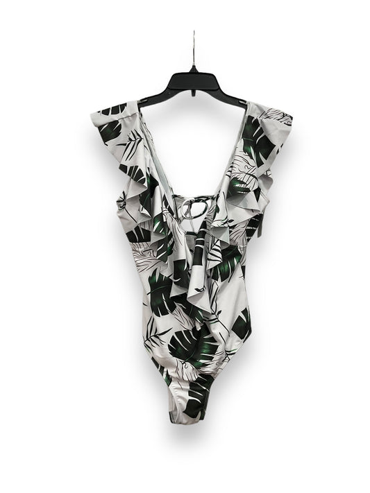 Swimsuit By Clothes Mentor In Green & White, Size: M