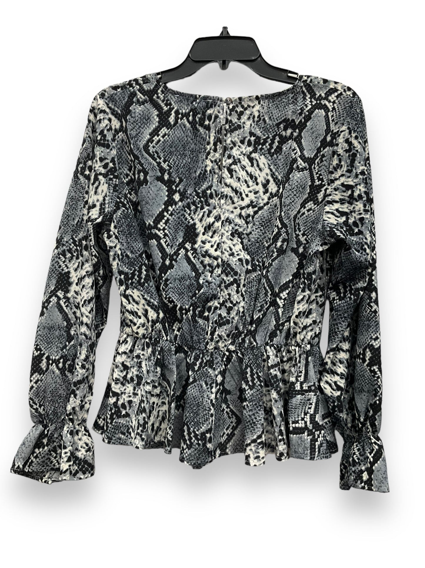 Snakeskin Print Blouse Long Sleeve She + Sky, Size M