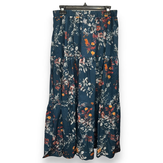 Skirt Midi By Clothes Mentor In Floral Print, Size: L