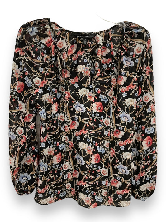 Blouse Long Sleeve By White House Black Market In Floral Print, Size: S