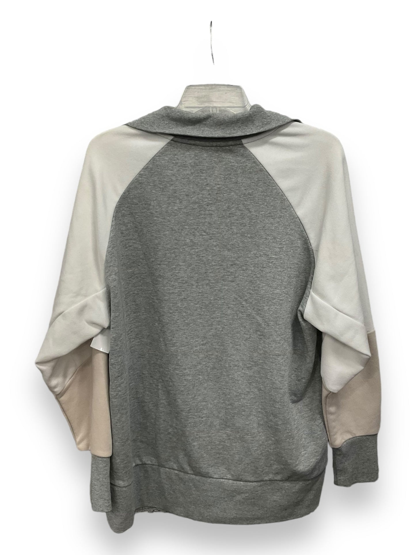 Sweatshirt Collar By Nike Apparel In Grey & White, Size: M