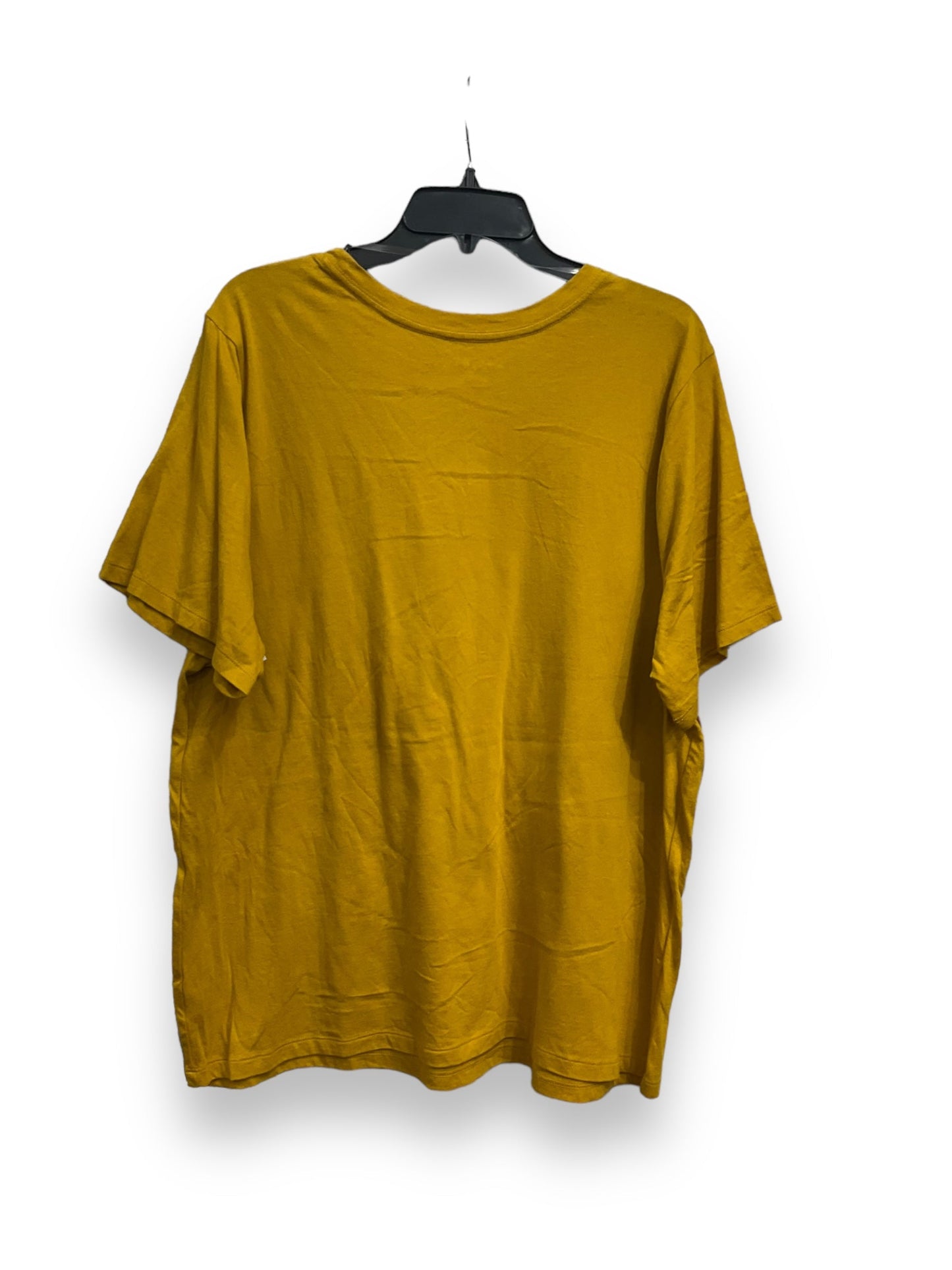 Top Short Sleeve Basic By Ava & Viv In Yellow, Size: 1x