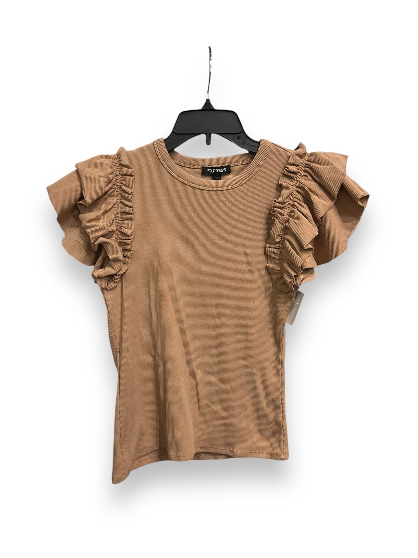 Top Short Sleeve By Express In Brown, Size: S